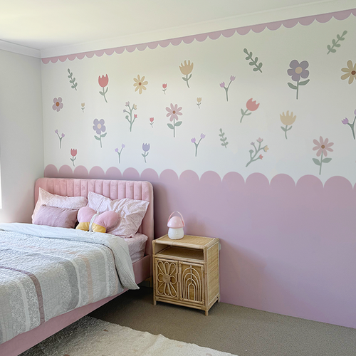Scallop Half Wall Decals